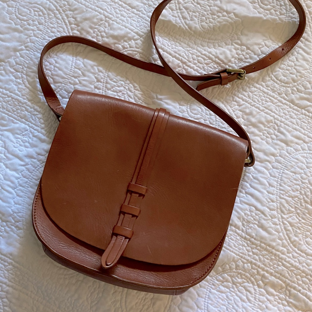 Lucky Brand Leather Crossbody Saddle Bag
